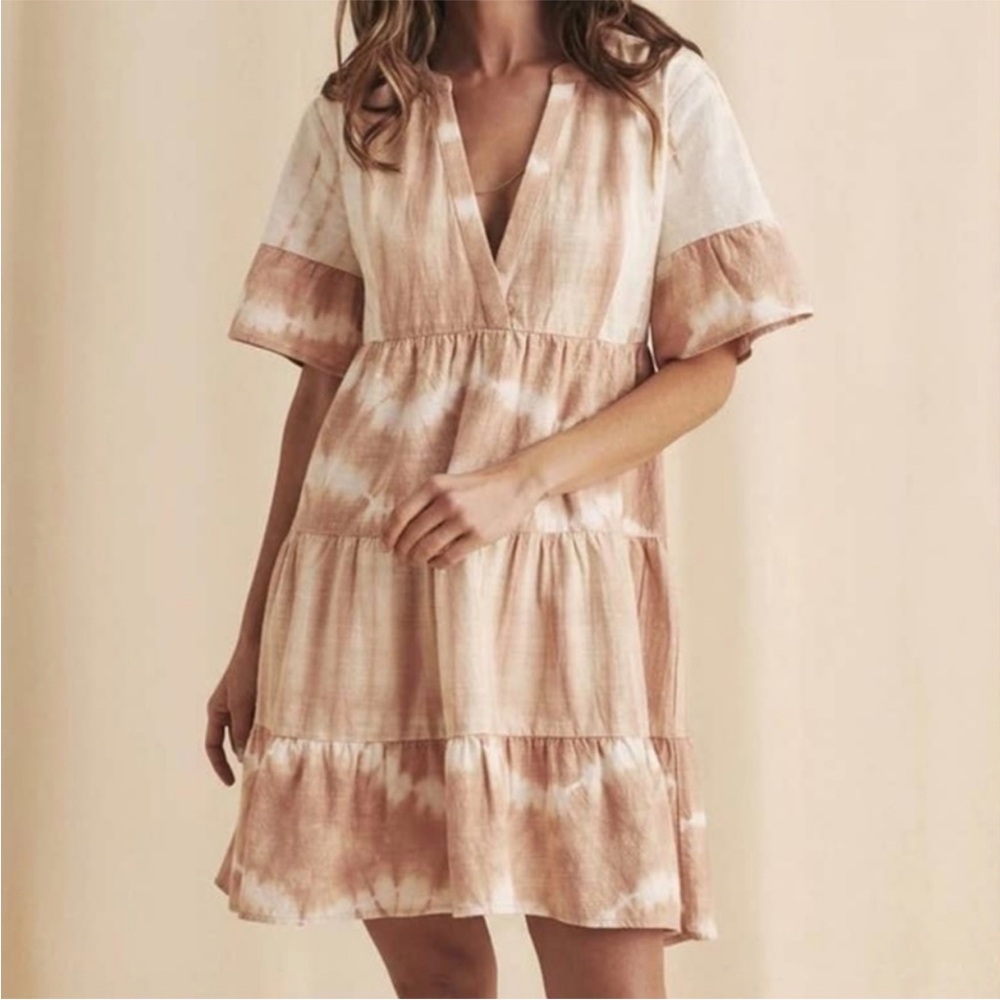 Faherty Vida Dress - S - Neutral Tie dye